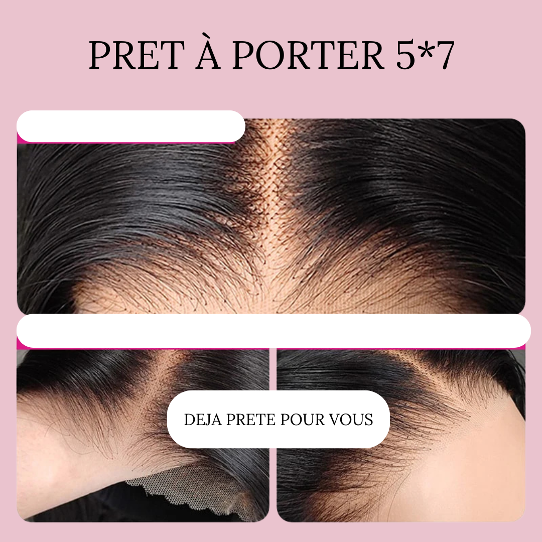 9*6 M-Cap prêt à porter lisse pré-customisé, pré-coupée, nœuds décolorés